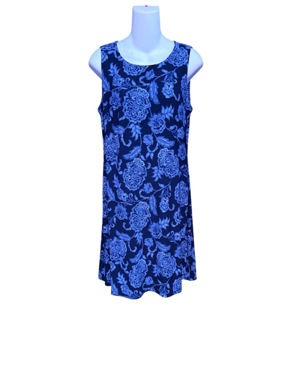 Tommy Hilfiger Blue:Navy Slip-On Paisley Print Dress, Sz 8, EUC